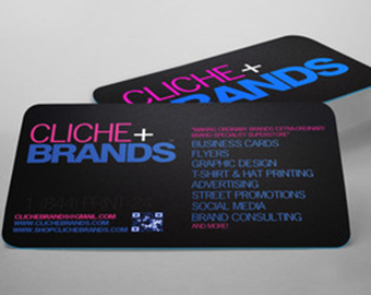 Rounded Corner Finish RAISED BUSINESS CARDS printing